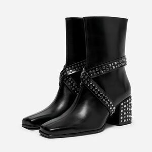 Zara leather studded ankle boots Ludovic de Saint Servin x Zara